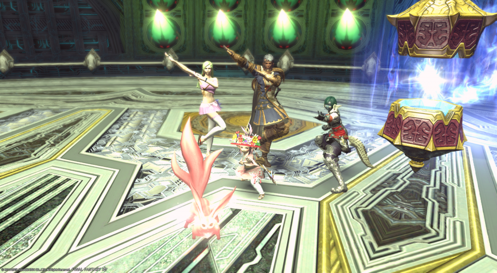 Post dungeon pose!
Kisusu, Nonori Nana, Merillexis Eirnin, and Belen Kailska
