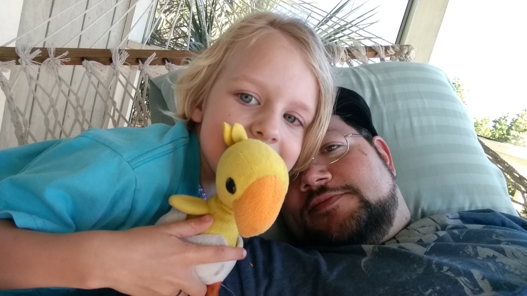 Squishfee on vacation!
She loves the chocobo a lot! Brought it with us on vacation in May. She's already had to undergo minor surgery to repair a broken wing, too!
Keywords: FFXIV; chocobo; Final Fantasy; Jennifer; niece; Squishfee